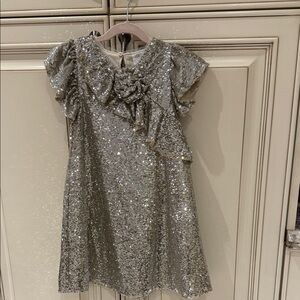 Zara Glittering Silver Kids Dress